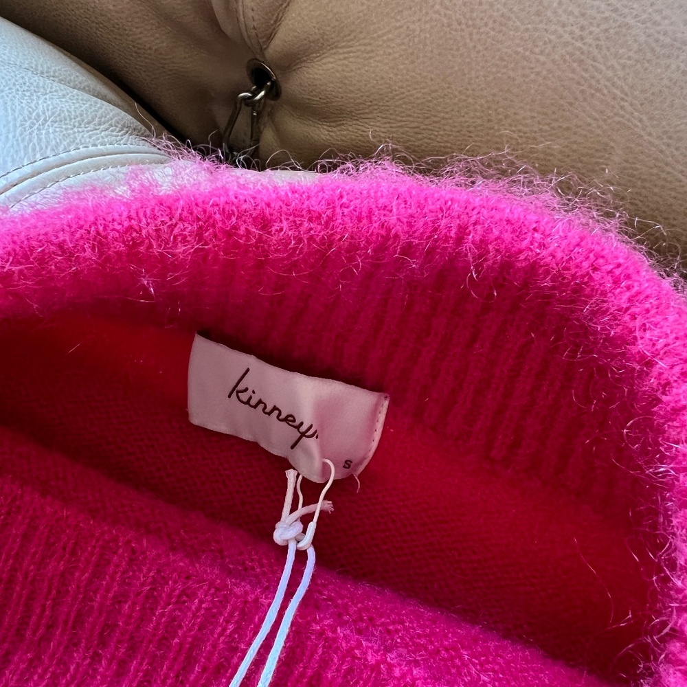 Kinney | Hot Pink Turtle Kneck Sweater - Picture 2 of 2